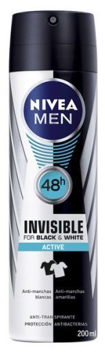 Mannen onzichtbaar voor zwart en wit Actieve deodorant 200 ml